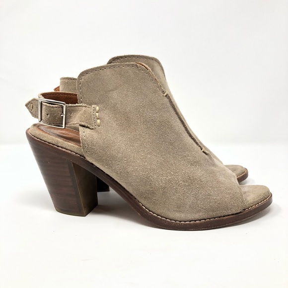 Frye Shoes - Frye Suede Slingback Peep Toe Heels Size 8